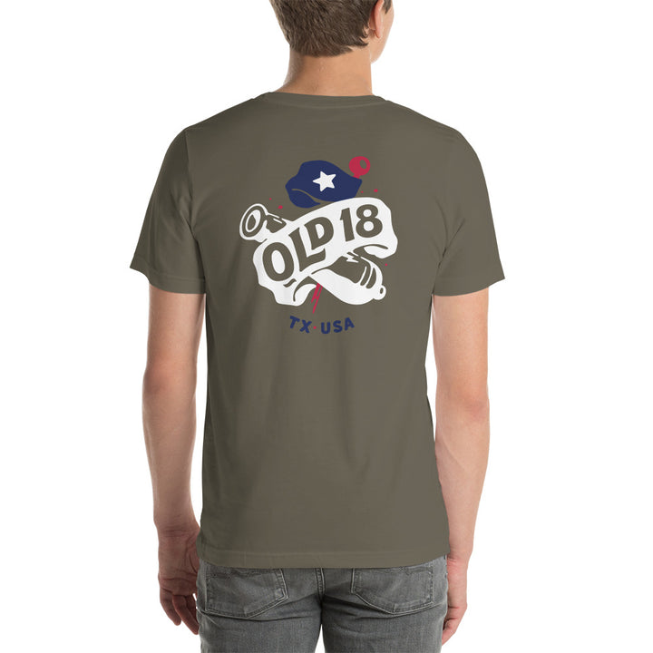 T-Shirt with Old 18 Banner Logo on the Back