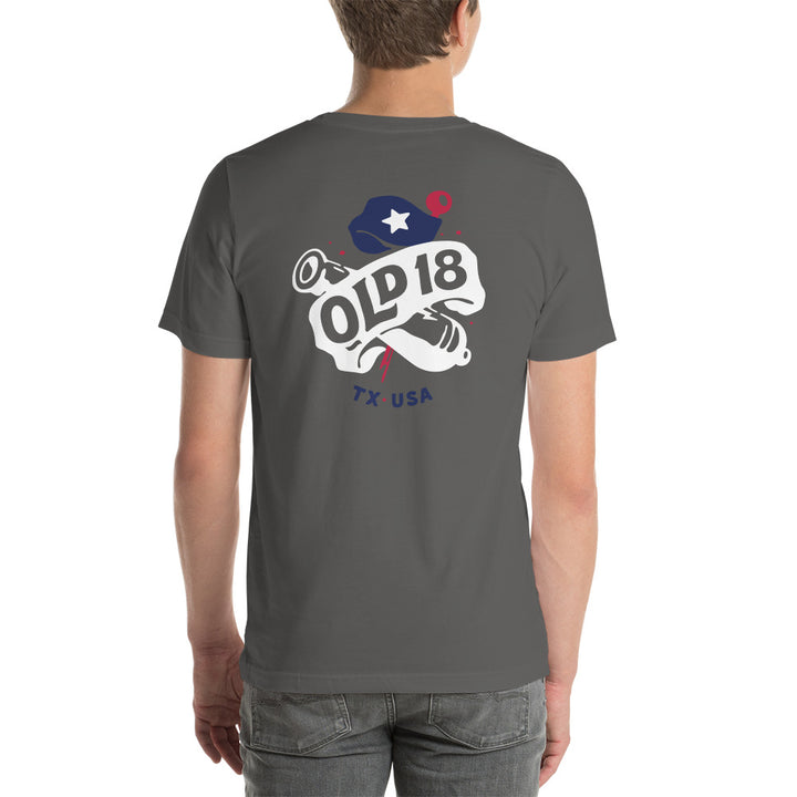 T-Shirt with Old 18 Banner Logo on the Back