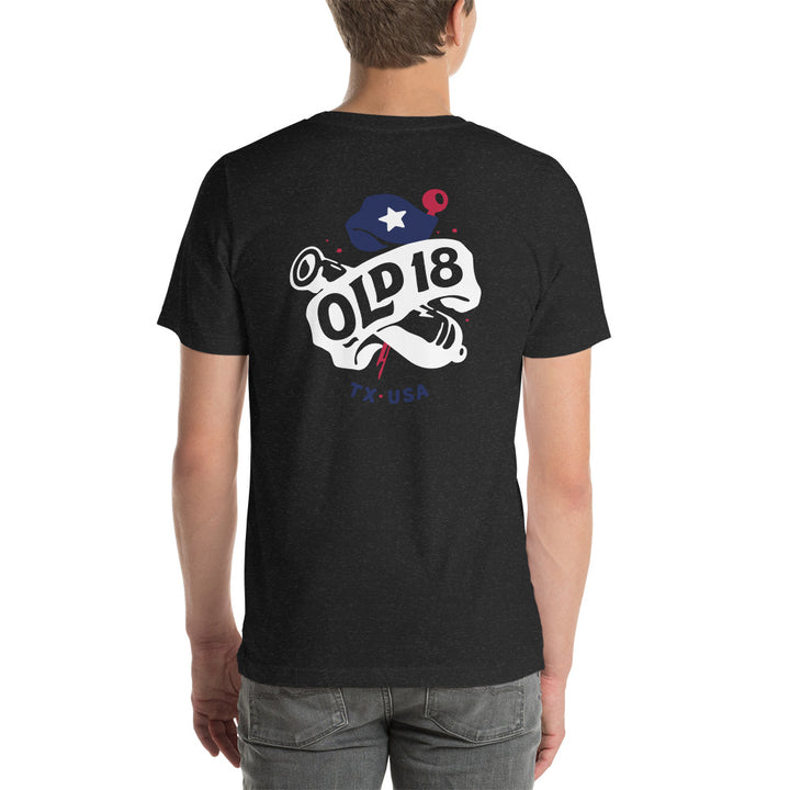 T-Shirt with Old 18 Banner Logo on the Back