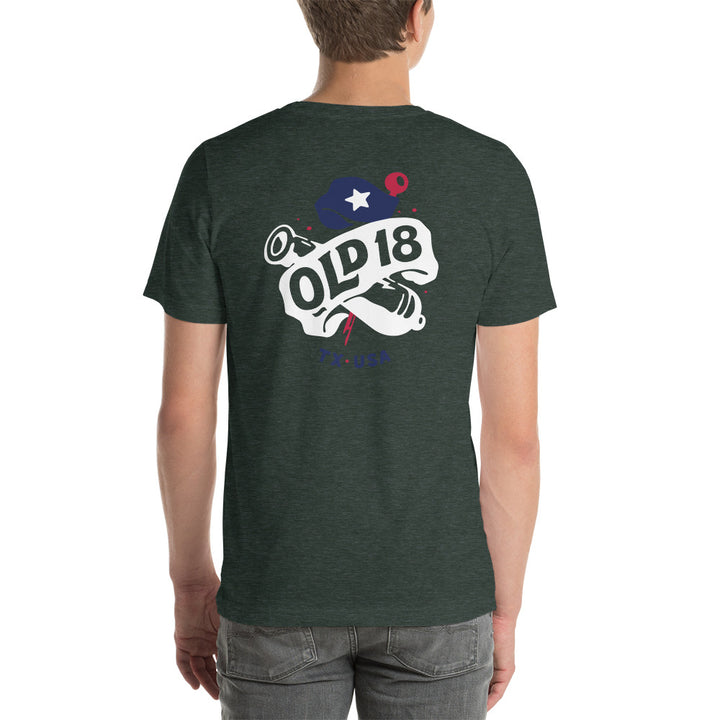 T-Shirt with Old 18 Banner Logo on the Back