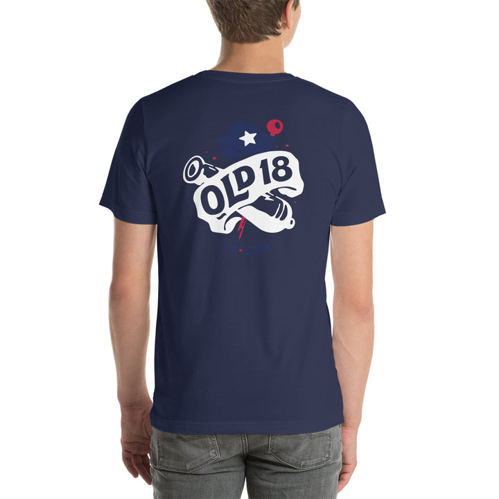 T-Shirt with Old 18 Banner Logo on the Back
