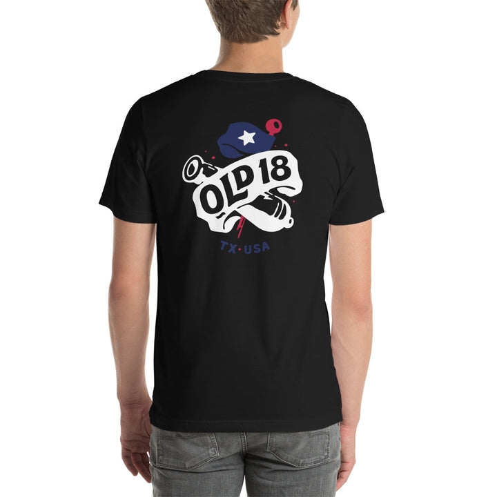 T-Shirt with Old 18 Banner Logo on the Back